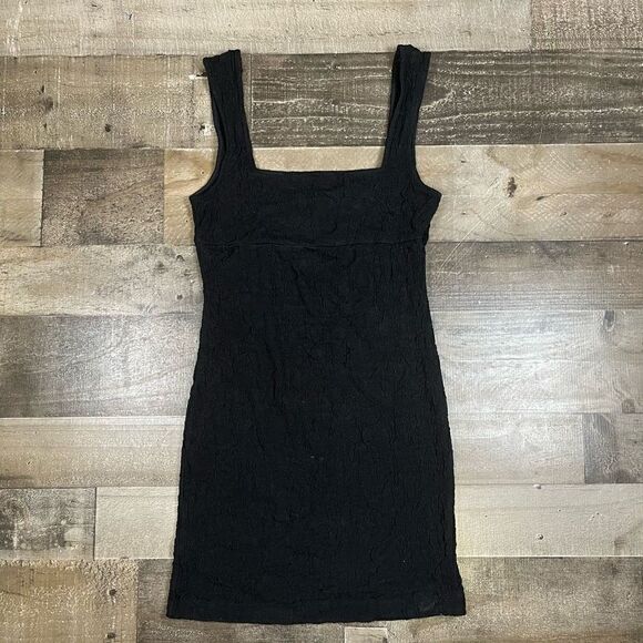 Free People Women’s Size Small Beach Short and Sweet Mini Dress Black Sleeveless - Picture 1 of 6